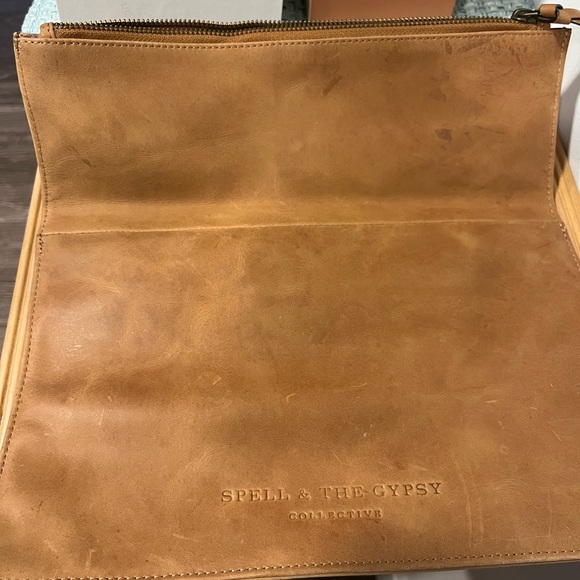 Spell and the Gypsy Collective - The Girl Friday Distressed Tan Leather Clutch - Picture 5 of 8